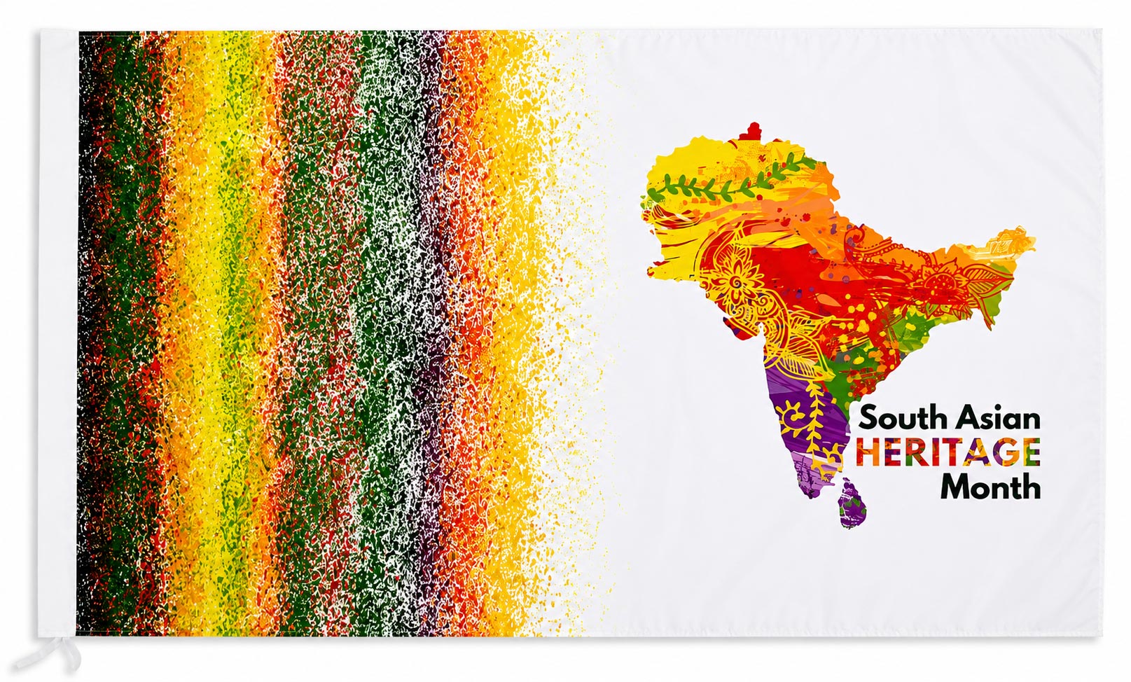 Large Official South Asian Heritage Month 6ft x 4 ft Flag (Sleeve)