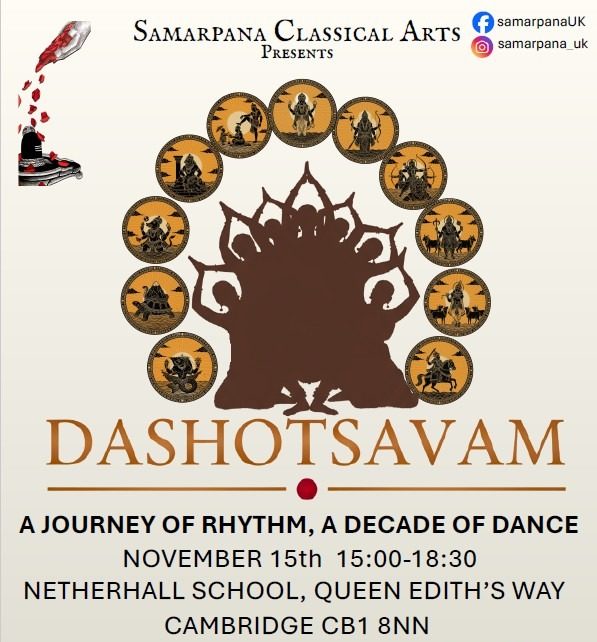 Flyer advertising Dashotsavam, a journey of rhythm, a decade of dance