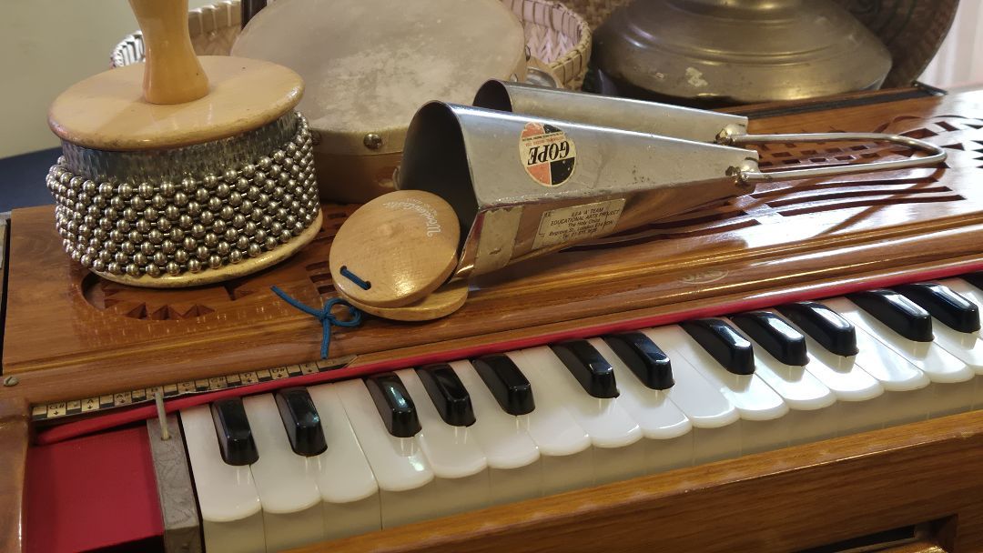 Harmonium and various percussion instruments