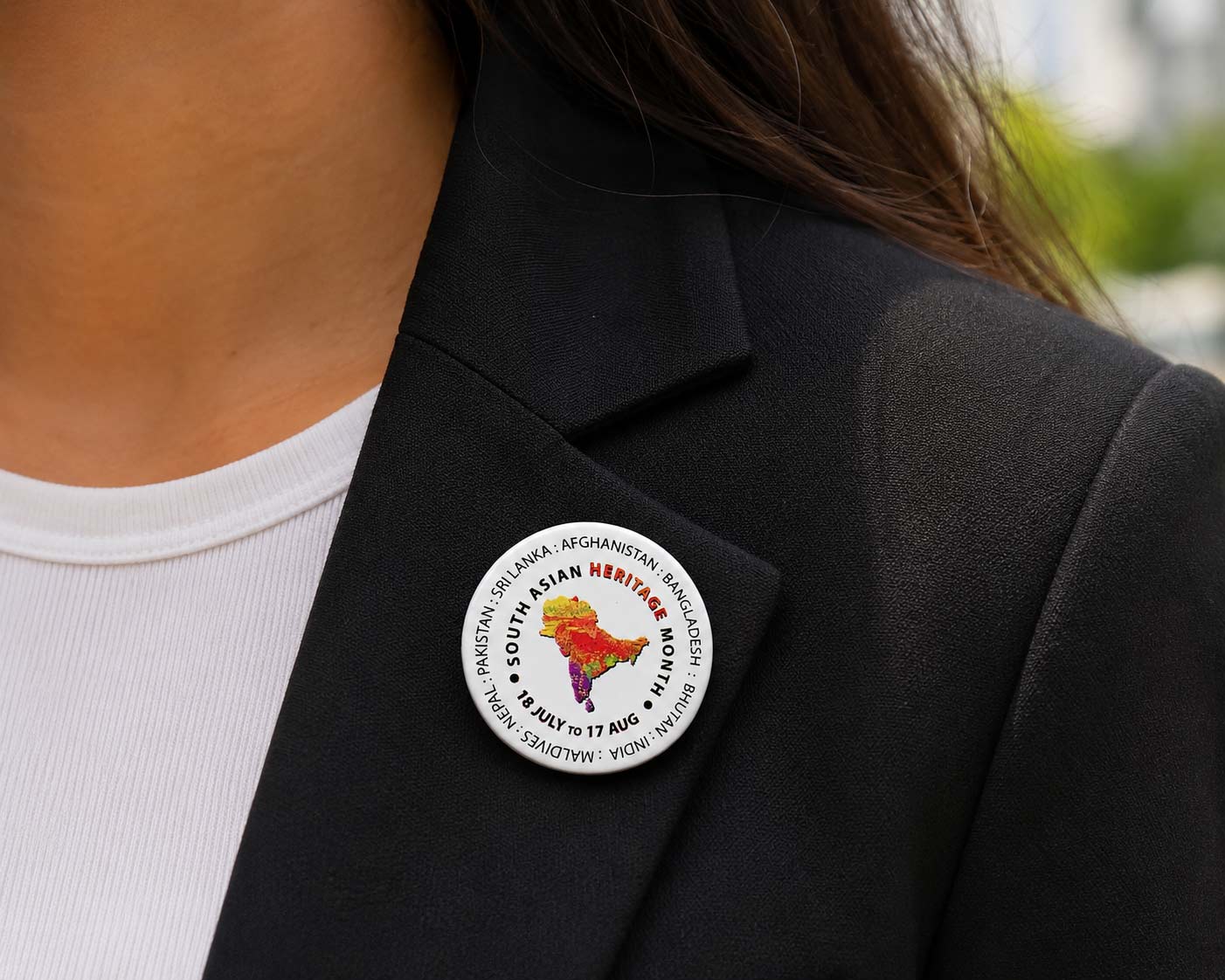 White South Asian Heritage Month Emblem Badge x50 - Image 4